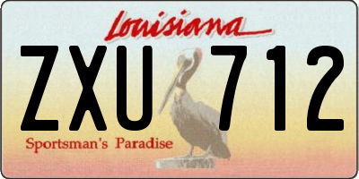 LA license plate ZXU712