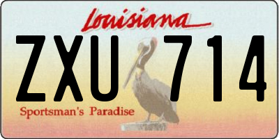 LA license plate ZXU714