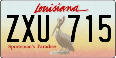 LA license plate ZXU715