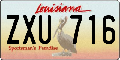 LA license plate ZXU716