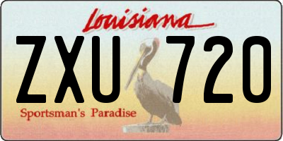 LA license plate ZXU720