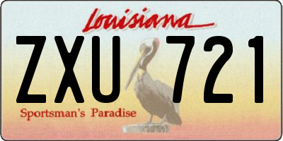 LA license plate ZXU721