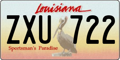 LA license plate ZXU722