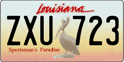 LA license plate ZXU723