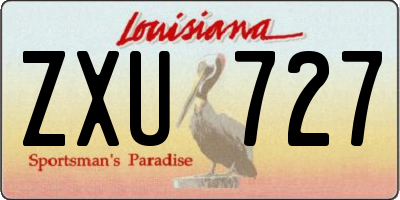 LA license plate ZXU727