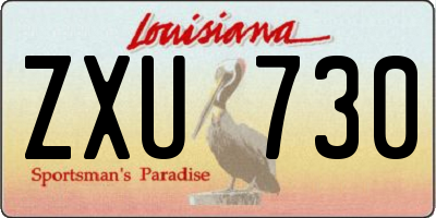 LA license plate ZXU730