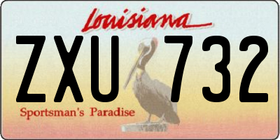 LA license plate ZXU732