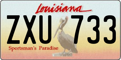 LA license plate ZXU733