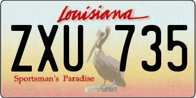 LA license plate ZXU735