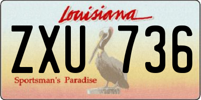 LA license plate ZXU736