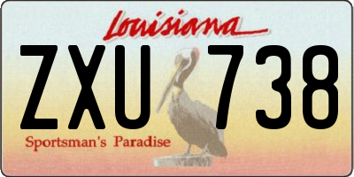 LA license plate ZXU738