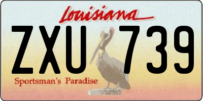 LA license plate ZXU739