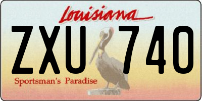 LA license plate ZXU740