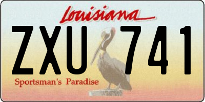 LA license plate ZXU741