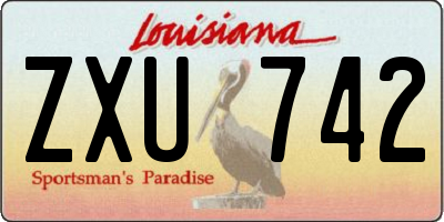 LA license plate ZXU742