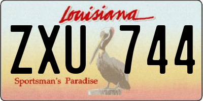 LA license plate ZXU744