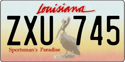 LA license plate ZXU745