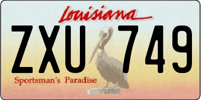 LA license plate ZXU749