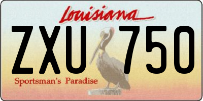 LA license plate ZXU750