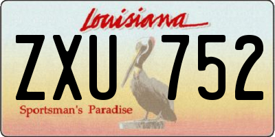 LA license plate ZXU752