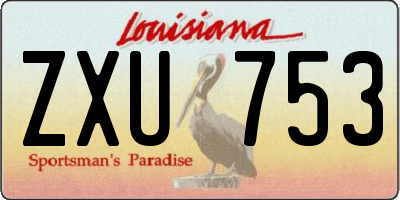 LA license plate ZXU753