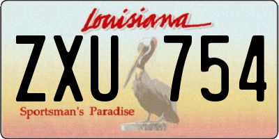 LA license plate ZXU754