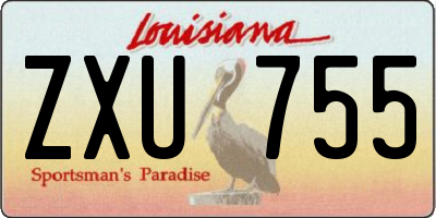 LA license plate ZXU755