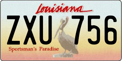 LA license plate ZXU756