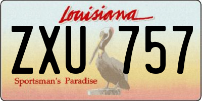 LA license plate ZXU757