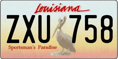 LA license plate ZXU758