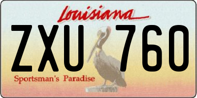 LA license plate ZXU760