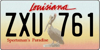 LA license plate ZXU761