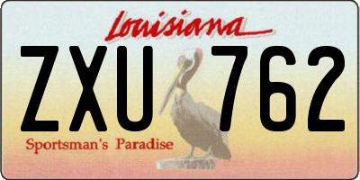 LA license plate ZXU762