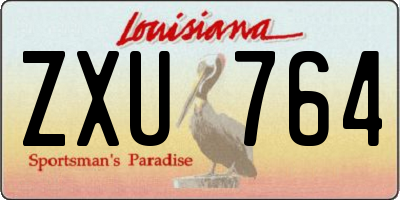 LA license plate ZXU764