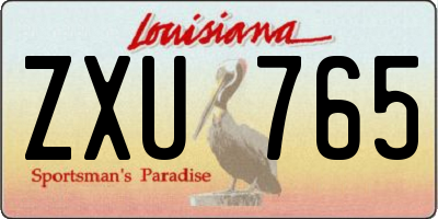 LA license plate ZXU765