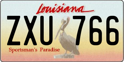 LA license plate ZXU766