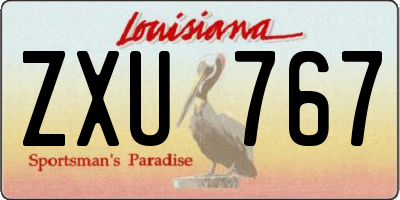 LA license plate ZXU767