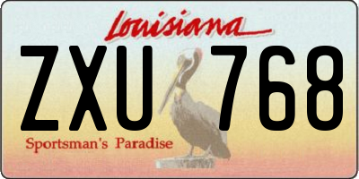 LA license plate ZXU768