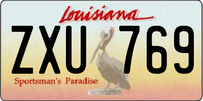 LA license plate ZXU769