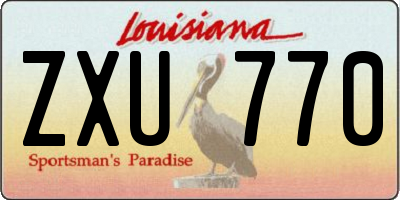 LA license plate ZXU770