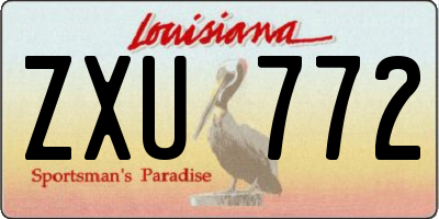 LA license plate ZXU772