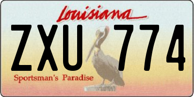 LA license plate ZXU774