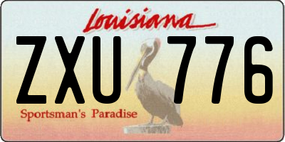 LA license plate ZXU776