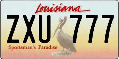 LA license plate ZXU777