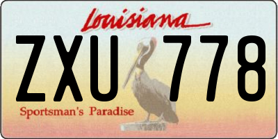 LA license plate ZXU778