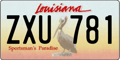 LA license plate ZXU781