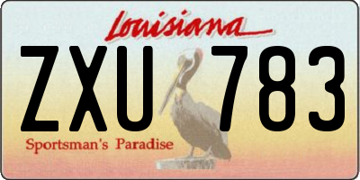 LA license plate ZXU783