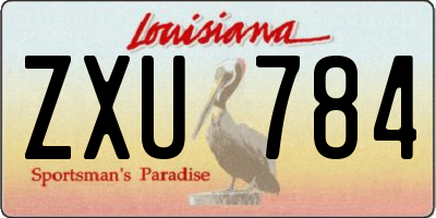 LA license plate ZXU784