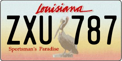 LA license plate ZXU787