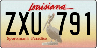 LA license plate ZXU791
